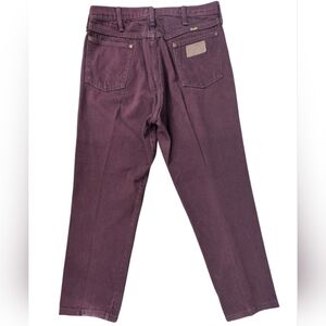 Wrangler Vintage Size 35x34 Denim Jeans Burgundy/Maroon 90s